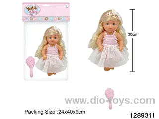 30cm girl doll with accessories in PVC BAG