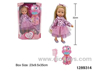 32cm girl doll with accessories in window box