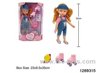 32cm girl doll with accessories in window box