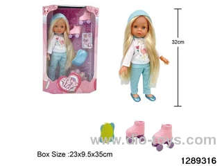 32cm girl doll with accessories in window box