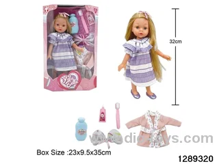32cm girl doll with accessories in window box