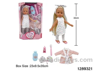 32cm girl doll with accessories in window box