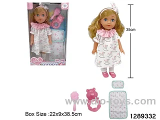 35cm girl doll with accessories in window box