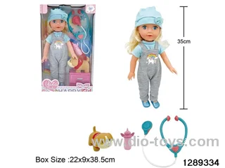 35cm girl doll with accessories in window box