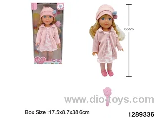 35cm girl doll with comb accessories in window box