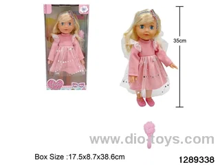 35cm girl doll with comb accessories in window box