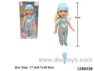 35cm girl doll with comb accessories in window box