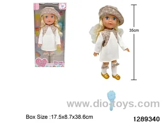35cm girl doll with comb accessories in window box