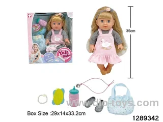 35cm girl doll with accessories in window box