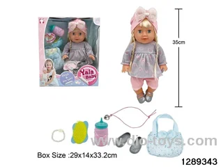 35cm girl doll with accessories in window box