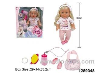35cm girl doll with accessories in window box