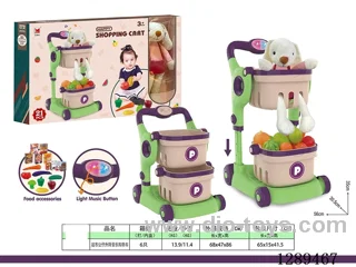Supermarket Figurine Lift-and-Play Musical Shopping Cart