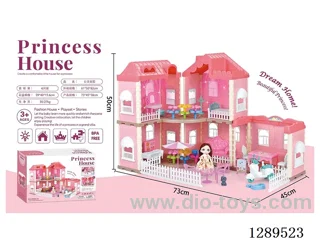 DIY Villa House with Roof, Lights, and 1 Doll