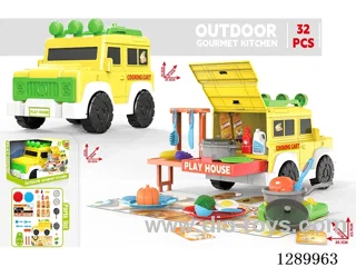 Kitchen Set with Storage Cart, 32PCS