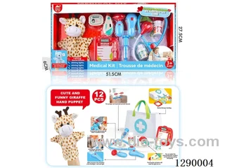 Doctor Hand Puppet Set with Cloth Storage Bag (W L/M, included battery)