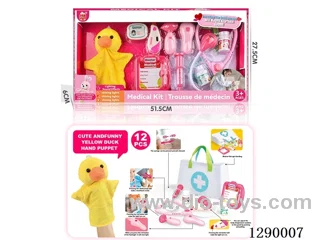 Doctor Hand Puppet Set with Cloth Storage Bag (W L/M, included battery)
