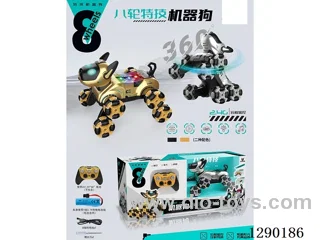 Chinese package - 2.4G RC stunt robot dog W L/M 2 colors included battery