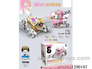 Chinese package - 2.4G RC stunt robot dog W L/M 2 colors included battery