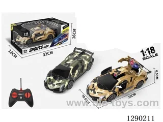 1:18 5ch rc transforming car with light not included battery