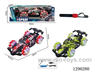 9ch 2.4G rc stunt car with spray dual-rc included battery