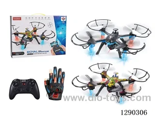 Altitude-Hold Quadcopter (with Dual Remote Controls: Handheld and Glove-Style)2 colors included battery