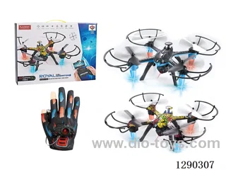Altitude-Hold Quadcopter (with Glove-Style Remote Control)2 colors included battery