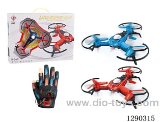 Altitude-Hold Quadcopter (with Glove Remote Control) (Assorted Red and Blue) included battery