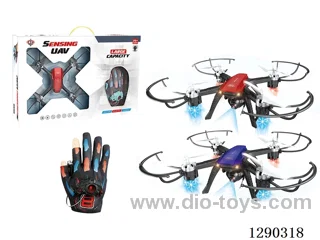 Altitude-Hold Quadcopter (with Glove Remote Control) (Assorted in Red and Blue) included battery