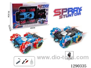 RC stunt car with spray/glove-style remote control included battery