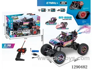 1:16 27MHz 5ch RC Rock Crawler with Spray and Lights included battery