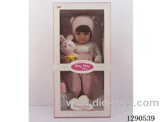 55 cm Reborn Doll - Highly Realistic Baby Doll, Full-Body Soft Rubber, Includes Bottle, Diapers, Birth Certificate, Sneakers, Little Rabbit, and Shaking IC