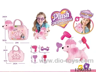 Plush Princess Dog Embroidered Tote Bag