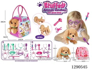 Plush Articulated Dog-Themed Tote Bag
