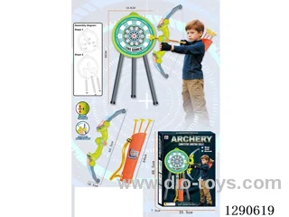 Folding Flashlight Bow and Arrow Set / Quiver + Large Target Stand (3 AG13 Batteries)