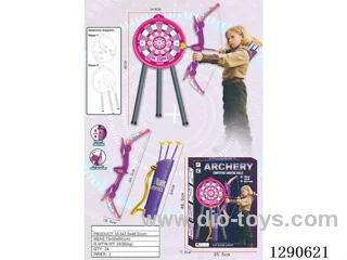 Folding Flashlight Bow and Arrow Set / Quiver + Large Target Stand (3 AG13 Batteries)