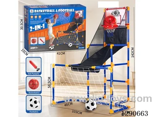 Soccer Goal + Basketball Shot Machine 2-in-1