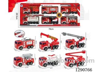 Inertia Fire Trucks, 6-PCS (Assorted) (Upgraded Water Spray)
