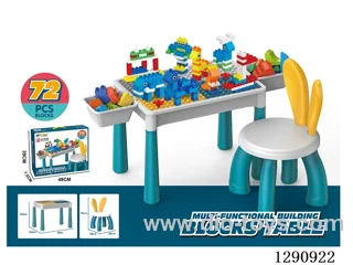 Building Block Table + 72 Basic Bricks + Rabbit Chair