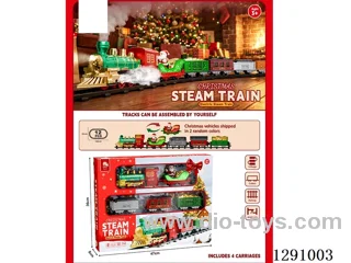 Classic Steam-Powered Electric Track Train (Christmas Edition; Christmas Cars 2 Colors)