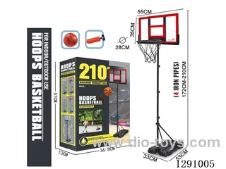 210CM Height 55.5 x 35 Reinforced Basketball Hoop, Red