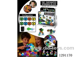 Light-Up, Glow-in-the-Dark Rotating Building Blocks, 10PCS (with UV Light)