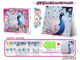 5D Rhinestone and Pearl Decorative Painting - Peacock