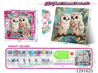 5D Rhinestone and Pearl Decorative Painting - Owl