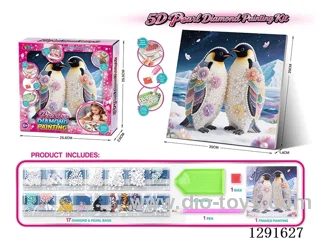 5D Rhinestone and Pearl Decorative Painting - Penguin