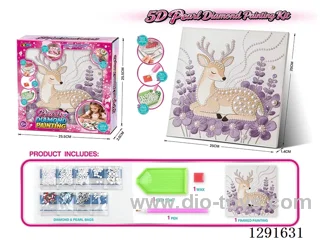 5D Rhinestone and Pearl Decorative Painting - Deer