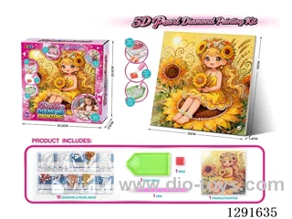 5D Rhinestone and Pearl Decorative Painting - Sunflower Girl