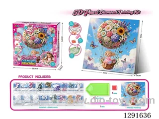 5D Rhinestone and Pearl Decorative Painting - Hot Air Balloon