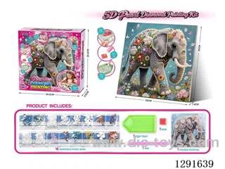 5D Rhinestone and Pearl Decorative Painting - Elephant