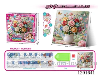 5D Rhinestone and Pearl Decorative Painting - Bouquet