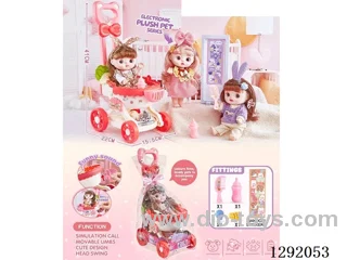 doll + Stroller + Bottle + Comb + Sticker + 2 Hair Clips + Random Barbie Outfits